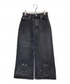 Ameriアメリ）の古着「UND CUTWORK EMBROIDERY DENIM SKIRT」｜ブラック