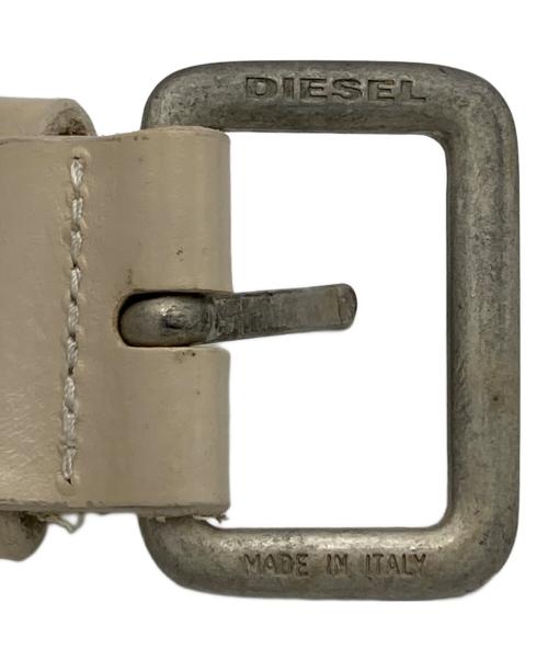 DIESEL（ディーゼル）DIESEL (ディーゼル) レザーベルト アイボリーの古着・服飾アイテム