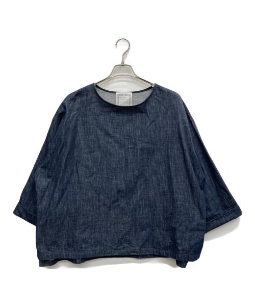 BEARDSLEY（ビアズリー）BEARDSLEY (ビアズリー) 刺繍デニムブラウス インディゴ サイズ:FREEの古着・服飾アイテム