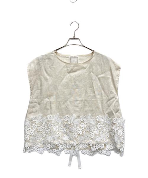 BEARDSLEY（ビアズリー）BEARDSLEY (ビアズリー) 裾レースブラウス ベージュ サイズ:FREEの古着・服飾アイテム