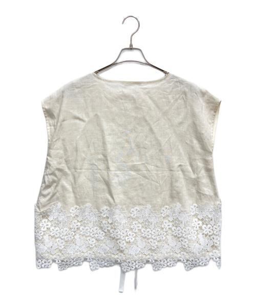 BEARDSLEY（ビアズリー）BEARDSLEY (ビアズリー) 裾レースブラウス ベージュ サイズ:FREEの古着・服飾アイテム