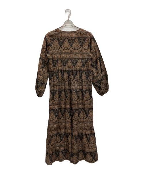 sara mallika（サラマリカ）sara mallika (サラマリカ) 総柄ワンピース ブラウン サイズ:FREEの古着・服飾アイテム