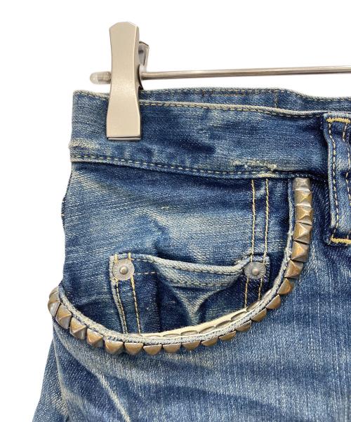 Hysteric Glamour（ヒステリックグラマー）Hysteric Glamour (ヒステリックグラマー) スタッズデニムミニスカート インディゴ サイズ:XSの古着・服飾アイテム