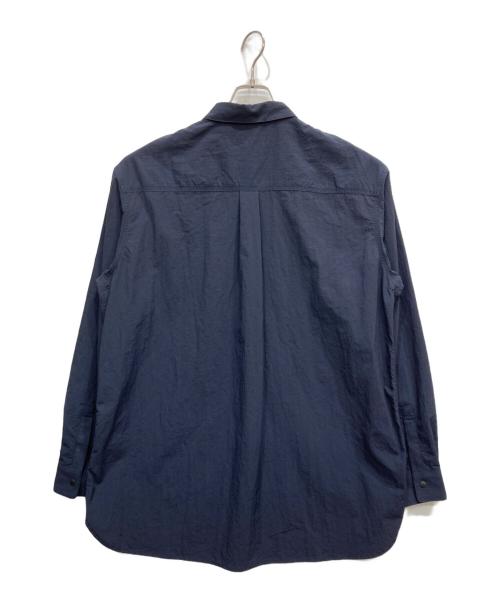 EKAL（エカル）EKAL (エカル) ナイロンタッサーロングスリーブシャツ ネイビー サイズ:Ⅼの古着・服飾アイテム