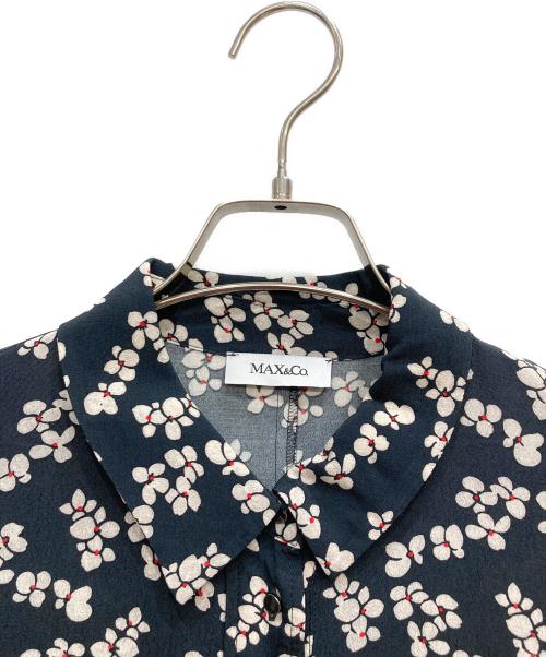 MAX&Co.（マックスアンドコー）MAX&Co. (マックスアンドコー) 花柄シャツワンピース ネイビー サイズ:Mの古着・服飾アイテム