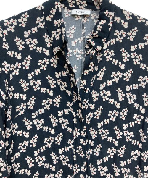 MAX&Co.（マックスアンドコー）MAX&Co. (マックスアンドコー) 花柄シャツワンピース ネイビー サイズ:Mの古着・服飾アイテム