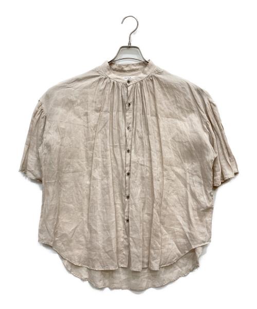 manon（マノン）MANON (マノン) リネンピンタックブラウス ベージュの古着・服飾アイテム