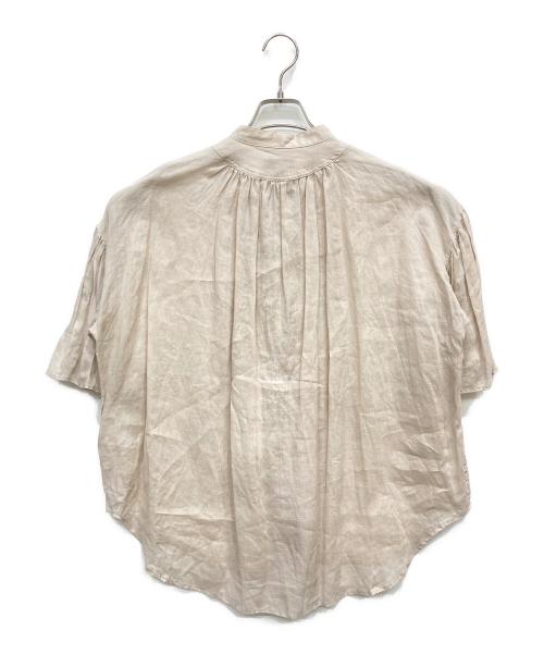 manon（マノン）MANON (マノン) リネンピンタックブラウス ベージュの古着・服飾アイテム