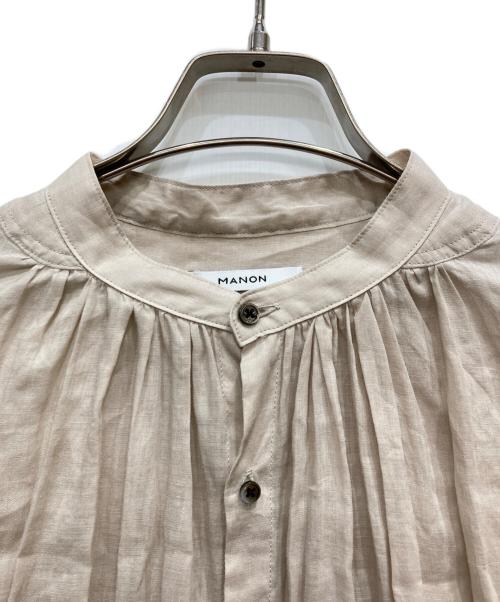 manon（マノン）MANON (マノン) リネンピンタックブラウス ベージュの古着・服飾アイテム