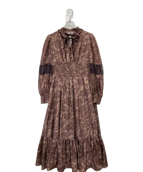 HER LIP TO（ハーリップトゥ）HER LIP TO (ハーリップトゥ) Winter Floral Long-sleeve Dress ブラウン サイズ:Mの古着・服飾アイテム