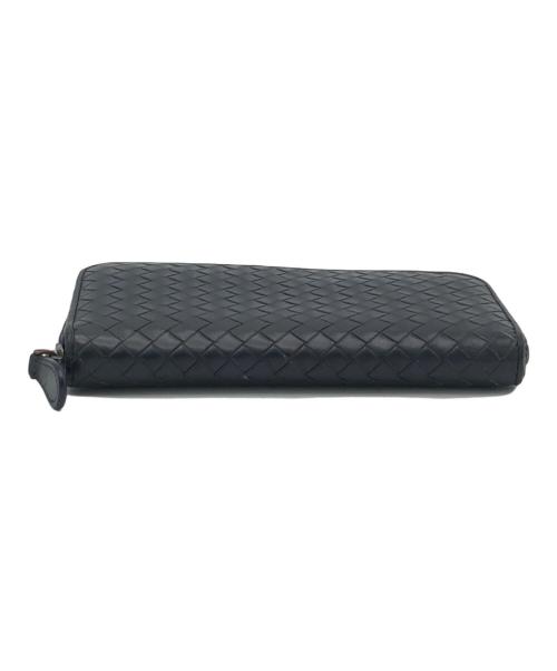 BOTTEGA VENETA（ボッテガベネタ）BOTTEGA VENETA (ボッテガベネタ) イントレチャート ラウンドファスナーウォレット ネイビーの古着・服飾アイテム