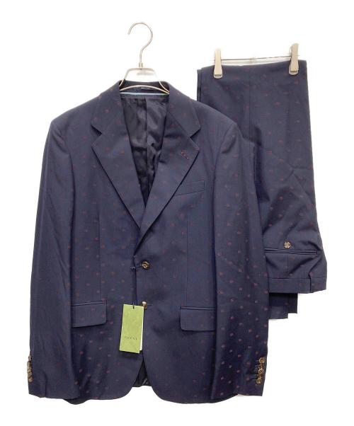 GUCCI（グッチ）GUCCI (グッチ) Double G Wool Suit ネイビー サイズ:46の古着・服飾アイテム