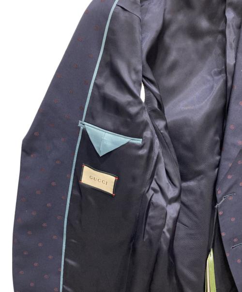 GUCCI（グッチ）GUCCI (グッチ) Double G Wool Suit ネイビー サイズ:46の古着・服飾アイテム