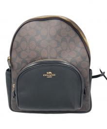 COACH（コーチ）の古着「シグネチャー コート バックパック」｜ブラウン