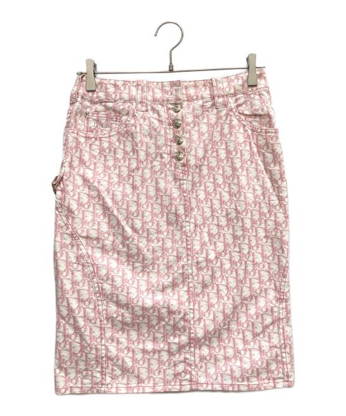Christian Dior（クリスチャン ディオール）Christian Dior (クリスチャン ディオール) ライトストーンミニスカート ピンク サイズ:36の古着・服飾アイテム