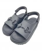 GUCCIグッチ）の古着「ホースビット プラットフォーム サンダル」｜ブラック