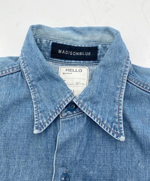 MADISON BLUE（マディソンブルー）MADISON BLUE (マディソンブルー) HAMPTON CHAMBRAY SHIRT ブルー サイズ:Lの古着・服飾アイテム