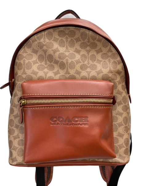 COACH（コーチ）COACH (コーチ) チャーターバックパックシグネチャーキャンバス ブラウンの古着・服飾アイテム