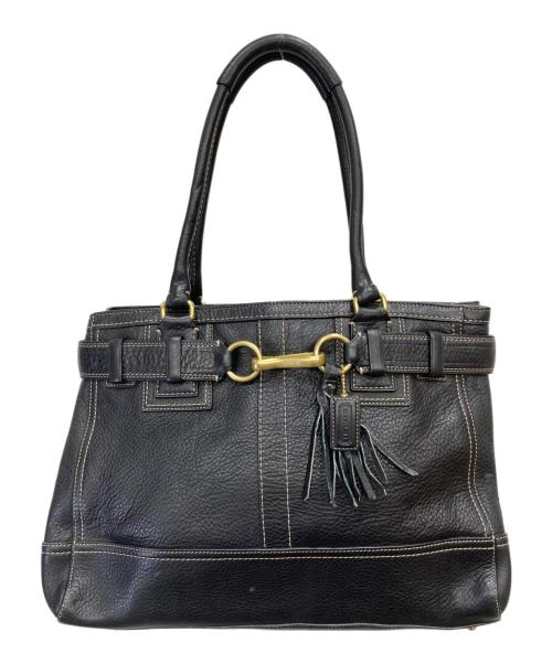 COACH（コーチ）COACH (コーチ) レザーハンドバッグ ブラックの古着・服飾アイテム