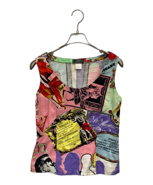 GIANNI VERSACE（ジャンニ・ヴェルサーチ）GIANNI VERSACE (ジャンニ・ヴェルサーチ) 総柄ノースリーブリネンブラウス マルチカラー サイズ:表示なしの古着・服飾アイテム