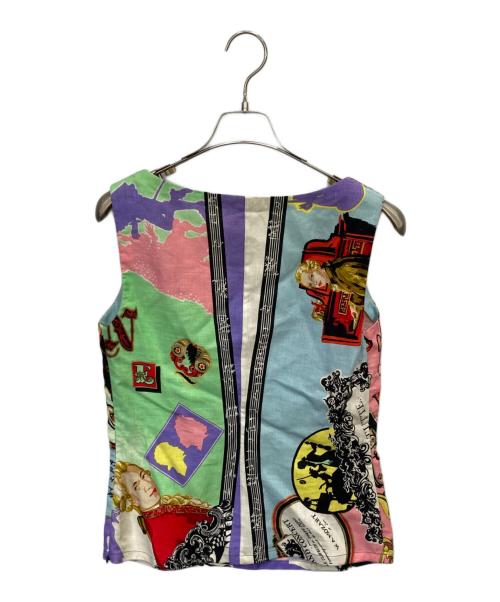 GIANNI VERSACE（ジャンニ・ヴェルサーチ）GIANNI VERSACE (ジャンニ・ヴェルサーチ) 総柄ノースリーブリネンブラウス マルチカラー サイズ:表示なしの古着・服飾アイテム