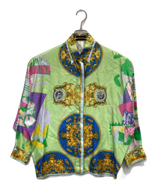 Istante（イスタンテ）Istante (イスタンテ) 総柄シルクシャツ グリーン サイズ:表示なしの古着・服飾アイテム