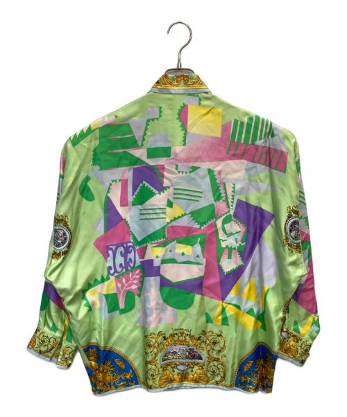 Istante（イスタンテ）Istante (イスタンテ) 総柄シルクシャツ グリーン サイズ:表示なしの古着・服飾アイテム