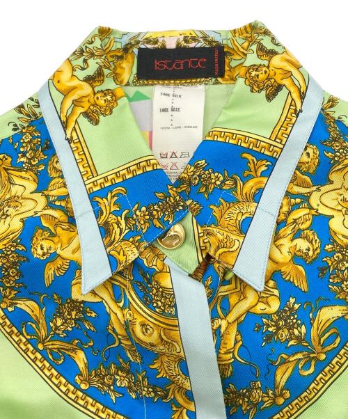Istante（イスタンテ）Istante (イスタンテ) 総柄シルクシャツ グリーン サイズ:表示なしの古着・服飾アイテム