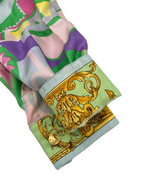 Istante（イスタンテ）Istante (イスタンテ) 総柄シルクシャツ グリーン サイズ:表示なしの古着・服飾アイテム