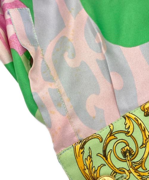 Istante（イスタンテ）Istante (イスタンテ) 総柄シルクシャツ グリーン サイズ:表示なしの古着・服飾アイテム