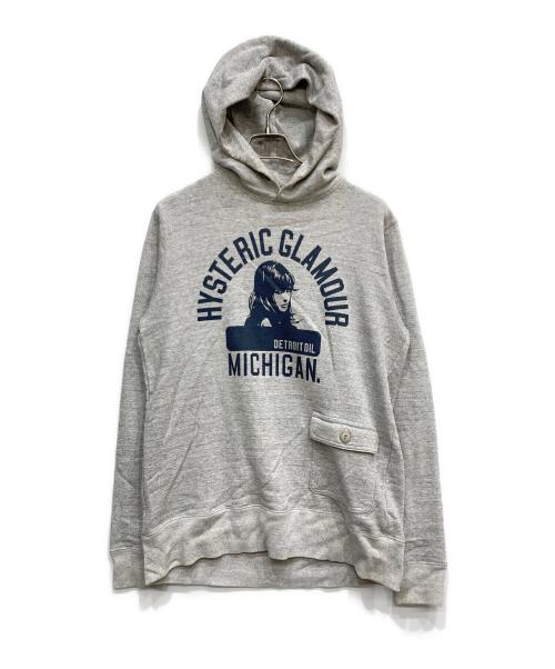 Hysteric Glamour（ヒステリックグラマー）Hysteric Glamour (ヒステリックグラマー) ヒスガールプリントパーカー グレー サイズ:Ⅼの古着・服飾アイテム