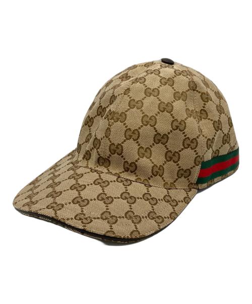 GUCCI（グッチ）GUCCI (グッチ) オリジナルGGキャンバス ベースボール キャップ ベージュの古着・服飾アイテム