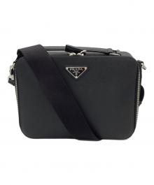 PRADA（プラダ）の古着「ブリック サフィアーノレザーバッグ」｜ブラック