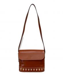 Yves Saint Laurent（イヴサンローラン）の古着「Yカットショルダーバッグ」｜ブラウン