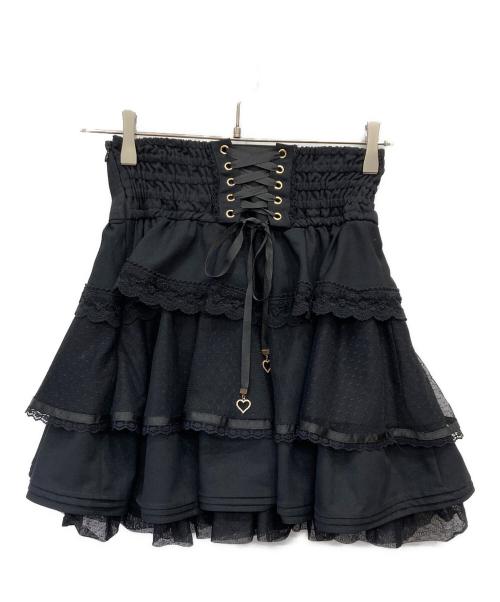 LIZ LISA（リズリサ）LIZ LISA (リズリサ) ビッグリボンティアードスカート ブラック サイズ:FREEの古着・服飾アイテム