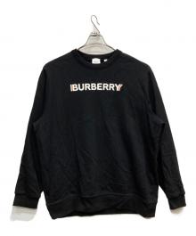 BURBERRY（バーバリー）の古着「FAWSON Logo Print Cotton Sweatshirts」｜ブラック