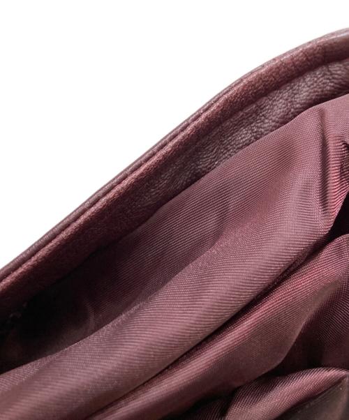 KATHARINE HAMNETT（キャサリンハムネット）KATHARINE HAMNETT (キャサリンハムネット) ゴートスキン フード レザー ジャケット レッド サイズ:Lの古着・服飾アイテム