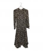 ISABEL MARANT ETOILEイザベルマランエトワール）の古着「レーヨンフラワープリントワンピース」｜ブラック