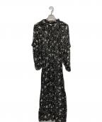 ISABEL MARANT ETOILEイザベルマランエトワール）の古着「レーヨンフラワープリントワンピース」｜ブラック