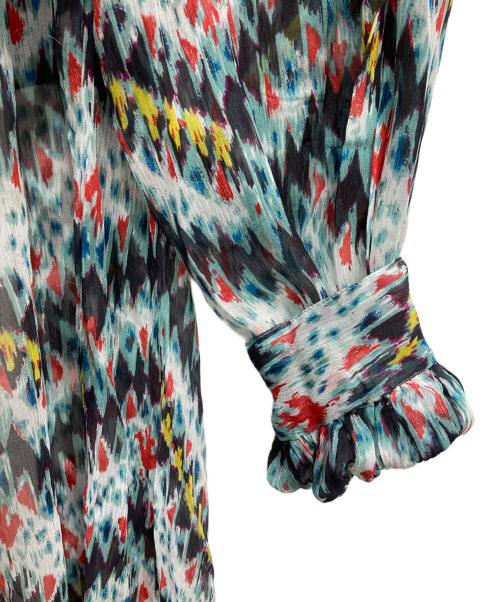 ISABEL MARANT ETOILE（イザベルマランエトワール）ISABEL MARANT ETOILE (イザベルマランエトワール) 総柄ロングワンピース ブルー サイズ:34の古着・服飾アイテム