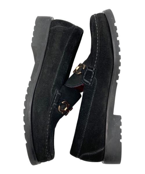 Salvatore Ferragamo SPORT（サルヴァトーレ フェラガモ スポーツ）Salvatore Ferragamo SPORT (サルヴァトーレ フェラガモ スポーツ) ガンチーニスエードローファー ブラック サイズ:25cmの古着・服飾アイテム