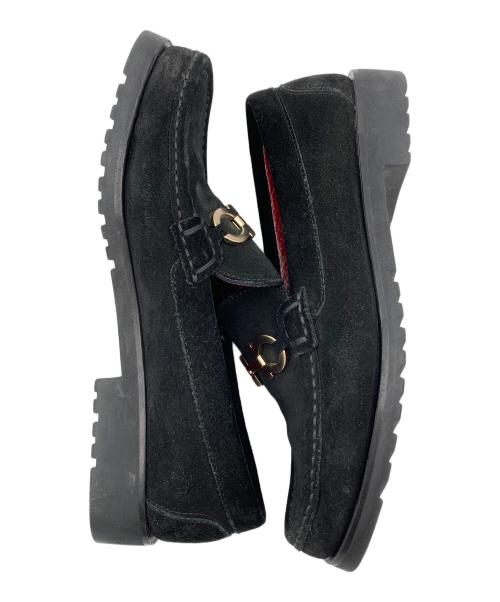 Salvatore Ferragamo SPORT（サルヴァトーレ フェラガモ スポーツ）Salvatore Ferragamo SPORT (サルヴァトーレ フェラガモ スポーツ) ガンチーニスエードローファー ブラック サイズ:25cmの古着・服飾アイテム