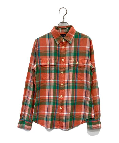 POLO RALPH LAUREN（ポロ・ラルフローレン）POLO RALPH LAUREN (ポロ・ラルフローレン) チェックシャツ オレンジ サイズ:Mの古着・服飾アイテム