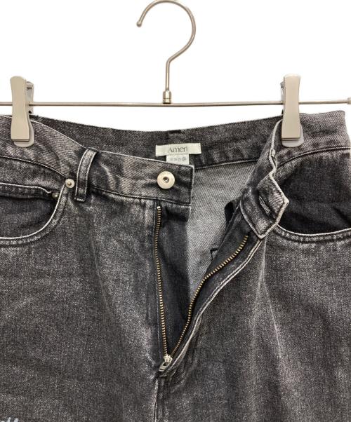 Ameri（アメリ）AMERI (アメリ) PAINT MOTIF PRINT DENIM PANTS ブラック サイズ:26の古着・服飾アイテム