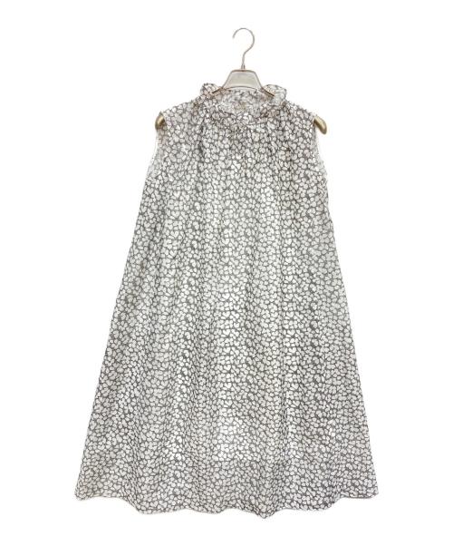 Demi-Luxe Beams（デミルクス ビームス）Demi-Luxe BEAMS (デミルクス ビームス) 花柄ノースリーブワンピース グレー サイズ:38の古着・服飾アイテム