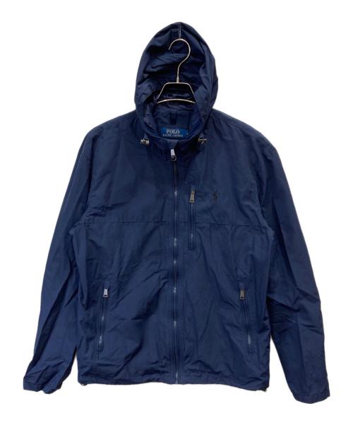 POLO RALPH LAUREN（ポロ・ラルフローレン）POLO RALPH LAUREN (ポロ・ラルフローレン) フーデッドナイロンジャケット ネイビー サイズ:Mの古着・服飾アイテム