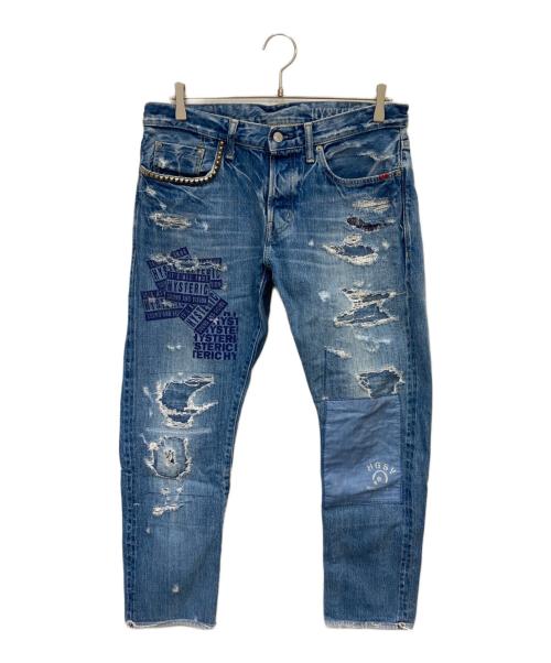 Hysteric Glamour（ヒステリックグラマー）Hysteric Glamour (ヒステリックグラマー) スタッズデニムパンツ インディゴ サイズ:W32の古着・服飾アイテム