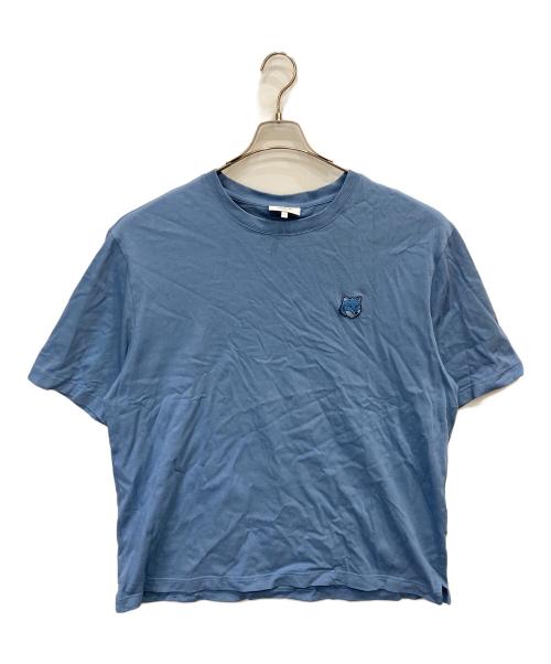 maison kitsune（メゾンキツネ）MAISON KITSUNE (メゾンキツネ) BOLD FOX HEAD PATCH OVERSIZE TEE SHIRT ブルー サイズ:Lの古着・服飾アイテム