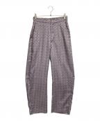 6(ROKU) BEAUTY&YOUTHロク ビューティーアンドユース）の古着「SQUARE LINE PANTS」｜ピンク