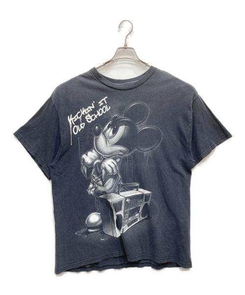 DISNEY（ディズニー）Disney (ディズニー) ミッキープリントTシャツ ブラック サイズ:XLの古着・服飾アイテム